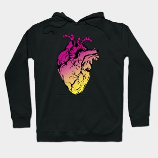 Heart Human Anatomy pink raimbow Hoodie